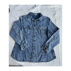 Levi's acid wash cotton button down shirt, women's size XL